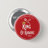 King of Karaoke Gesangswettbewerb Rot Button (Vorne & Hinten)