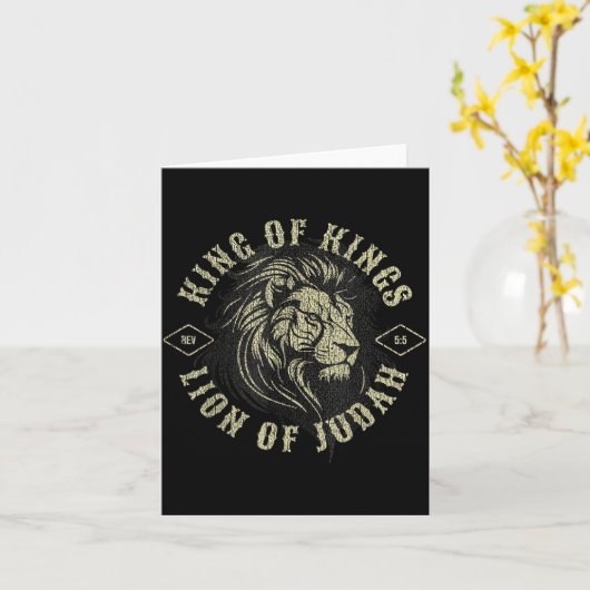 King Of Kings Lion Of Judah Christian Faith Religi Karte (Gelbe Blume)