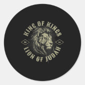 King Of Kings Lion Of Judah Christian Faith Religi Runder Aufkleber (Vorderseite)
