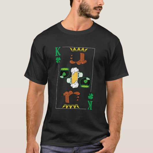 King of Kleeblatts St Patricks Day Card Funny Matc T-Shirt (Vorderseite)