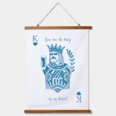 King of My Heart Playing Card  Wandteppich Mit Holzrahmen (Vorderseite)