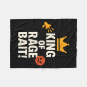 King Of Rage Bait Funny Internet Meme Gamer Quote  Fleecedecke (Vorderseite (Horizontal))