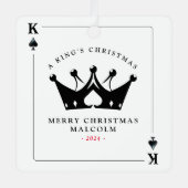 King of Spades Casino Poker Ornament Aus Metall (Vorderseite)