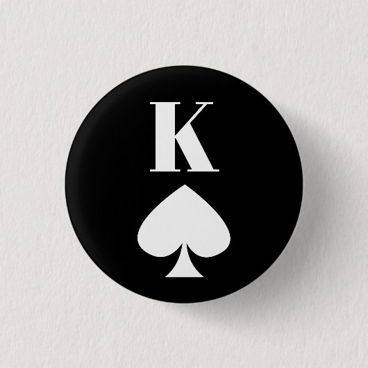 King of Spades - Playing Card Symbol Classic Round Button (Vorderseite)