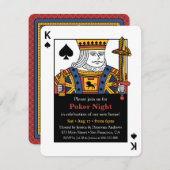King of Spades Poker Night Housewarming Party Einladung (Vorne/Hinten)