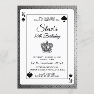King of Spades Poker Spielkarte Geburtstag Einladu Einladung
