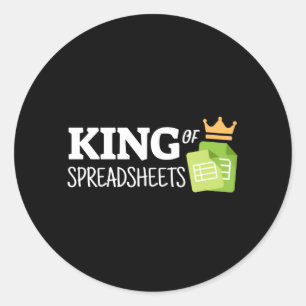 King of Spreadsheets Klassischer Rundaufkleber Runder Aufkleber