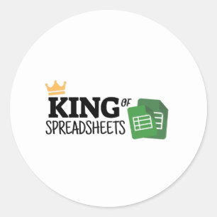 King of Spreadsheets Klassischer Rundaufkleber Runder Aufkleber