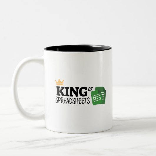 King of Spreadsheets Zwei-Tone-Kaffee-Tasse Zweifarbige Tasse (Links)