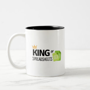 King of Spreadsheets Zwei-Tone-Kaffee-Tasse Zweifarbige Tasse