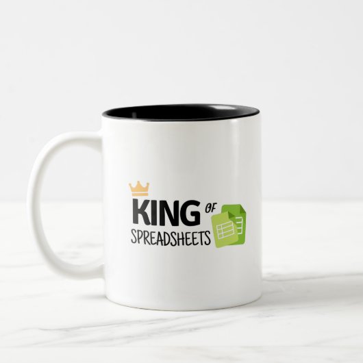 King of Spreadsheets Zwei-Tone-Kaffee-Tasse Zweifarbige Tasse (Links)