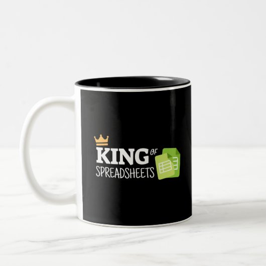 King of Spreadsheets Zwei-Tone-Kaffee-Tasse Zweifarbige Tasse (Links)