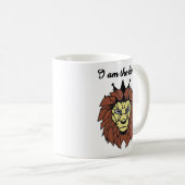 King of Strength – Geometric Lion Mug Kaffeetasse (VorderseiteRechts)