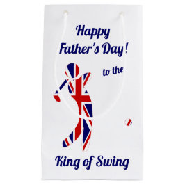 King of Swing - Union Jack Flag Golfer Vatertag Kleine Geschenktüte