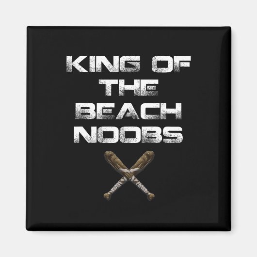 King of the Beach Noobs Video Game Shirt Magnet (Vorne)