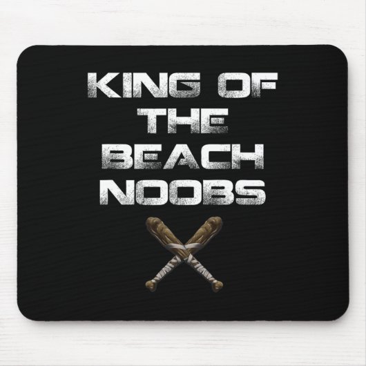 King of the Beach Noobs Video Game Shirt Mousepad (Vorne)