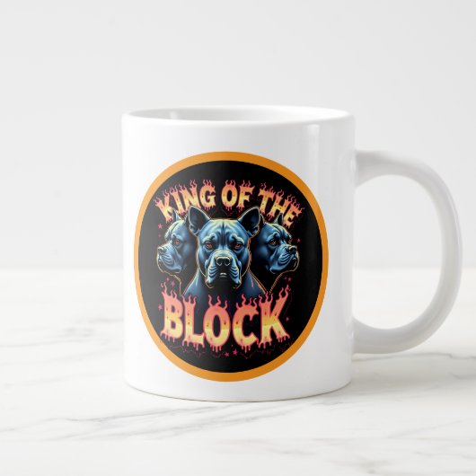King of the Block Bulldog-90er-Bootleg-Rap Jumbo-Tasse (Rechts)