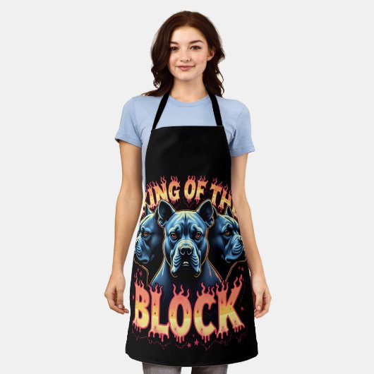 King of the Block Bulldog-90er-Bootleg-Rap Schürze (Getragen)