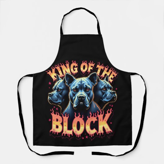 King of the Block Bulldog-90er-Bootleg-Rap Schürze (Vorderseite)