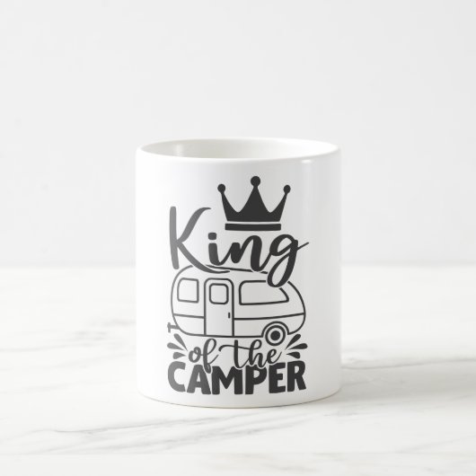 King of the Camper Funny Quote Camping Sprichwort Kaffeetasse (Mittel)