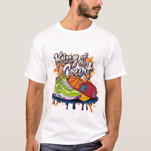 King of the Court Basketball Streetwear Graphic Te T-Shirt (Vorderseite)