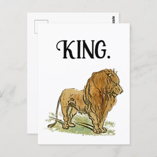 King of the Dschungel African Lion Cat Cartoon Postkarte