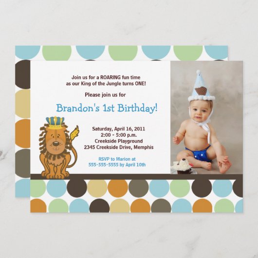 King of the Dschungel *FOTO* Geburtstag 12x18 Einladung (Vorne/Hinten)