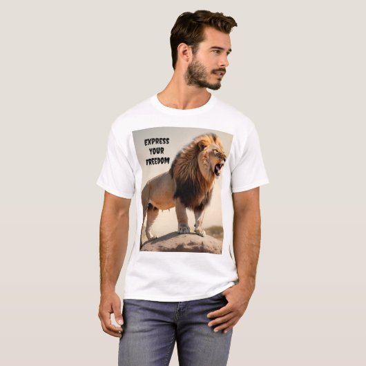 "King of the Dschungel: Lion Print T - Shirt" T-Shirt (Vorne ganz)