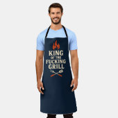King of the F***ing Grill — Bold BBQ Apron Adult  Schürze (Getragen)