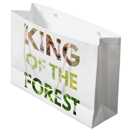 King of the Forest Große Geschenktüte (Vorderseite Schrägansicht)