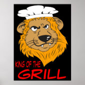 King of the Grill, Angry Lion Head, Funny Poster (Vorne)