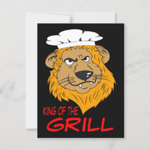 King of the Grill, Angry Lion Head, Funny Postkarte