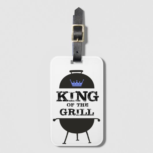 King of the Grill, Black Blue Crown Gepäckanhänger (Vorderseite Vertikal)