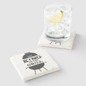 King of the Grill, Black Blue Crown Steinuntersetzer (Seitenansicht)