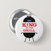 King of the Grill, blau-kronenrot Button (Vorne & Hinten)