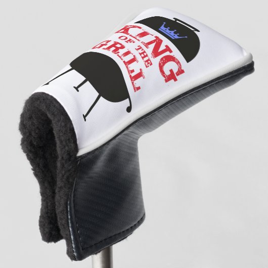 King of the Grill, blau-kronenrot Golf Headcover (3/4 Vorderseite)