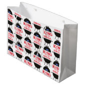 King of the Grill, blau-kronenrot Große Geschenktüte (Vorderseite Schrägansicht)