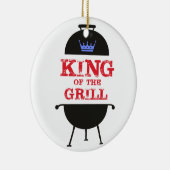 King of the Grill, blau-kronenrot Keramik Ornament (Rechts)