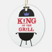King of the Grill, blau-kronenrot Keramik Ornament (Links)