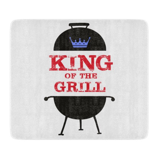 King of the Grill, blau-kronenrot Schneidebrett (Vorderseite)