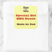 King of the Grill Custom Canning Sauce Sticker (Tasche)