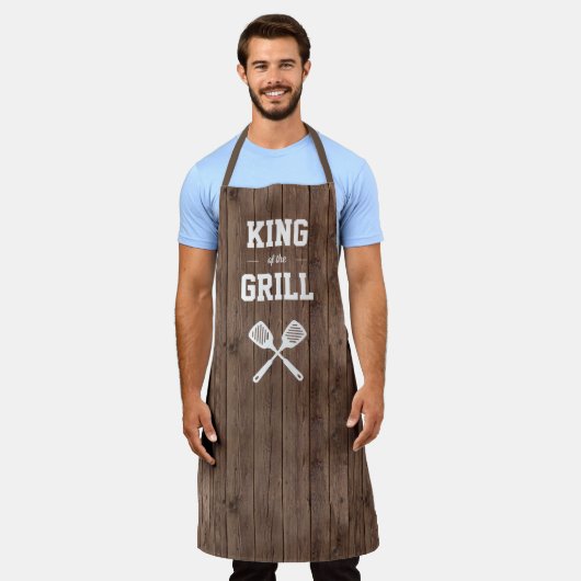 King of the Grill Funny Barn Wood Grilling Schürze (Getragen)