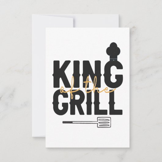 King of the Grill Funny Grillen Papa 4. Geschenk J Dankeskarte (Vorderseite)