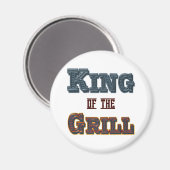 King of the Grill GRILLEN Cooking Slogan Kühlschra Magnet (Vorderseite/Rückseite)