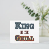 King of the Grill GRILLEN Cooking Slogan Postkarte (Stehend Vorderseite)