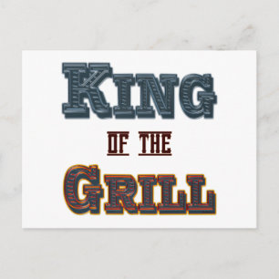 King of the Grill GRILLEN Cooking Slogan Postkarte