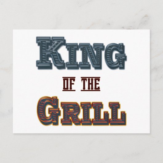 King of the Grill GRILLEN Cooking Slogan Postkarte (Vorderseite)