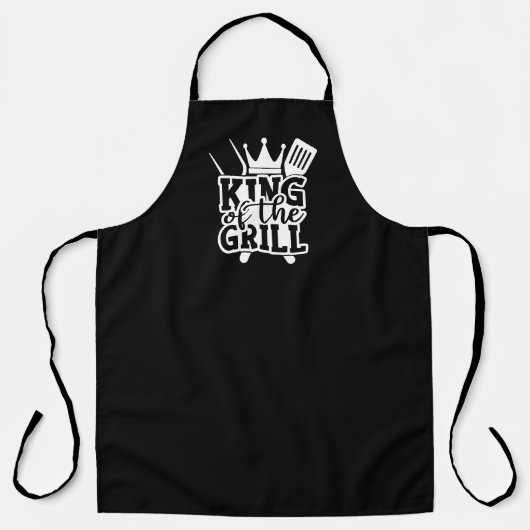 King of the Grill GRILLEN Zitat Black Schürze (Vorderseite)
