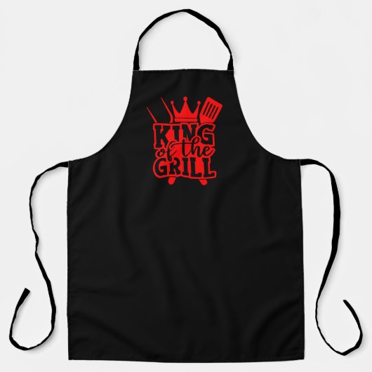 King of the Grill GRILLEN Zitat rot/schwarz Schürze (Vorderseite)