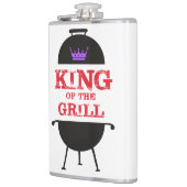 King of the Grill, Lila schwarze Krone, rot Flachmann (Links)